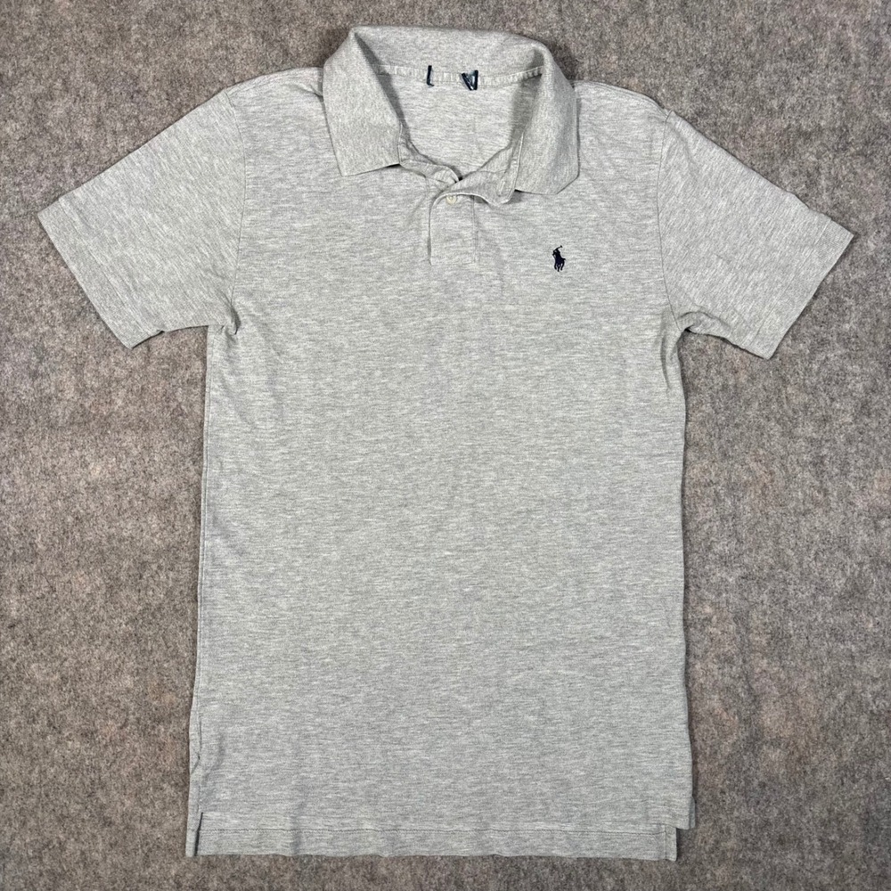Polo Ralph Lauren Polo Shirt Kids L Grey Heather Short Sleeve Pique Preppy